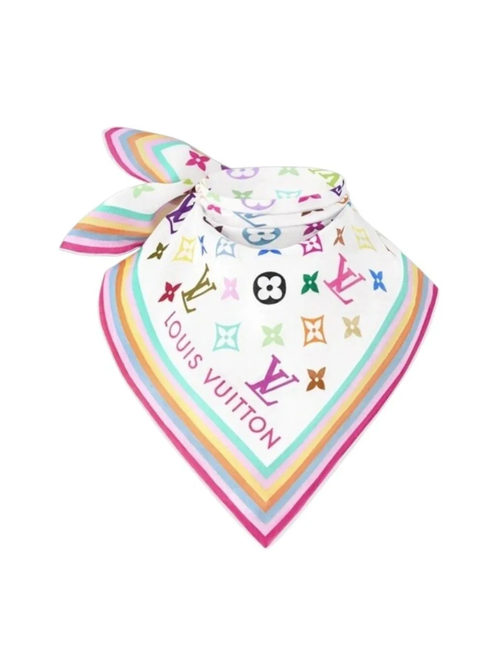 BNIB! RARE! Louis Vuitton X Takashi Murakami Multicolor Monogram Scarf LV X TM